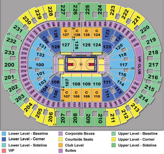 Cleveland Cavaliers Seating Chart | Cavs Seating Chart
