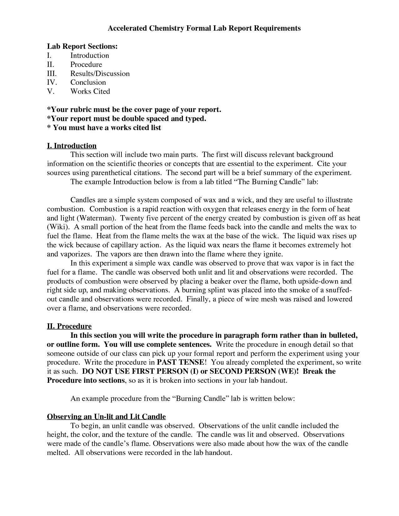 Chemistry Lab Report Format | amulette