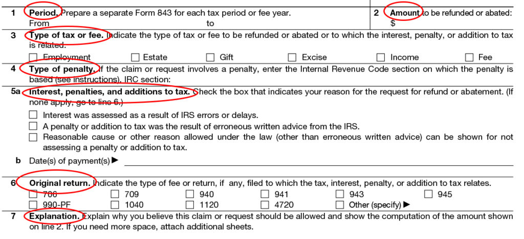 Form 843: Penalty Abatement Request & Reasonable Cause