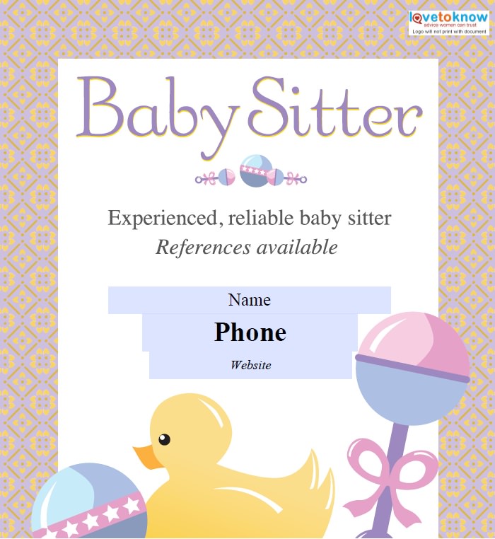 babysitter flyer ideas Kleo.beachfix.co