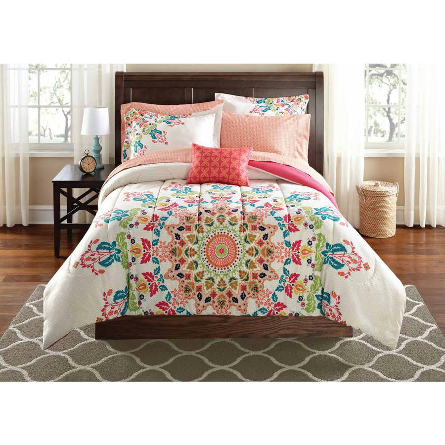 Mainstays Medallion Bed in a Bag Bedding Set | eBay