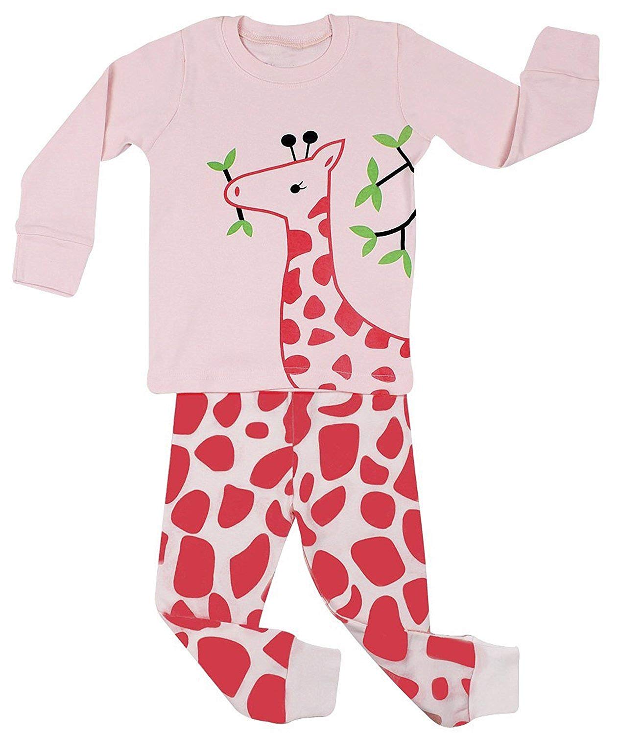 Kid Sleepwear Girls' Giraffe Long Sleeve Pyjamas Set Size 11 12 