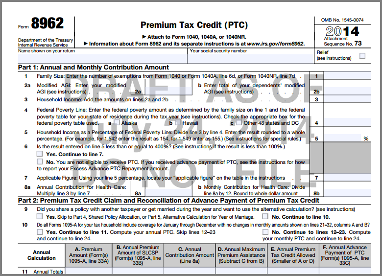 Form 8962 (IRS) Calculate Your Premium Tax Credit (PTC) SmartAsset