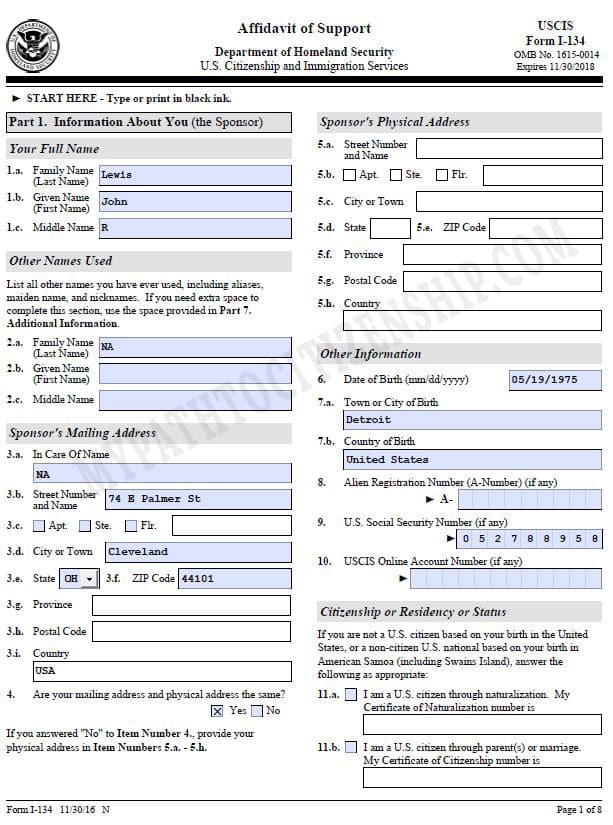 file form i 134a online