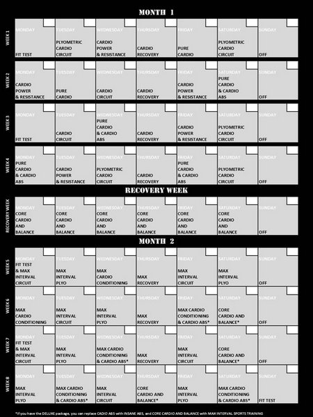 Insanity Workout Schedule | Shaun T Insanity Workout | The 