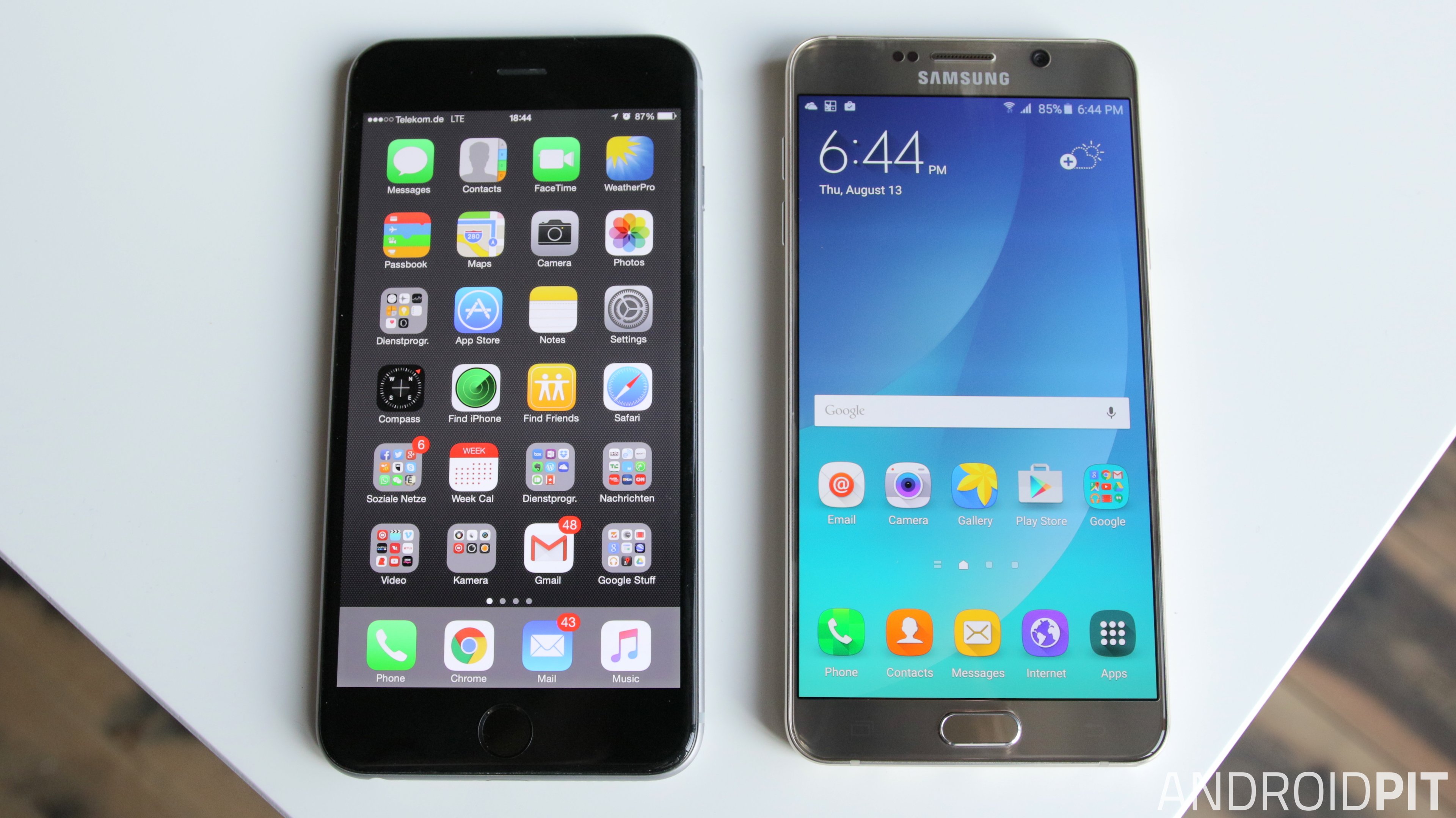 Samsung Galaxy Note 5 vs iPhone 6 Plus comparison: huge 