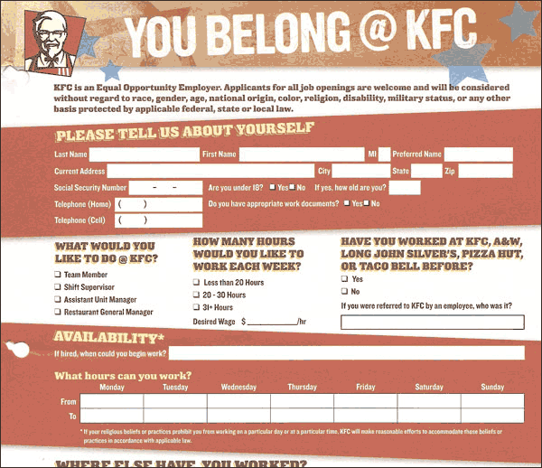 KFC Application | 2018 Careers, Job Requirements & Interview Tips