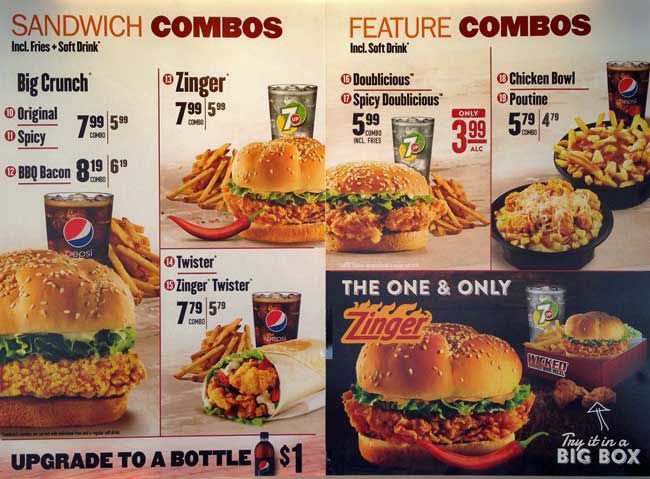 KFC Menu, Menu for KFC, Nepean, Ottawa Urbanspoon/Zomato