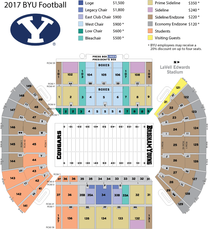 LaVell Edwards Stadium Seating Chart | The Official Site of BYU 