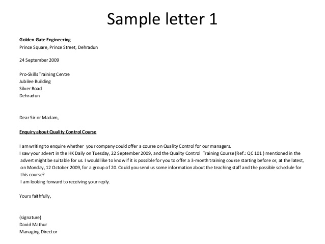 Reply Letter Sample For Replying Business Inquiry Letter : Vatansun