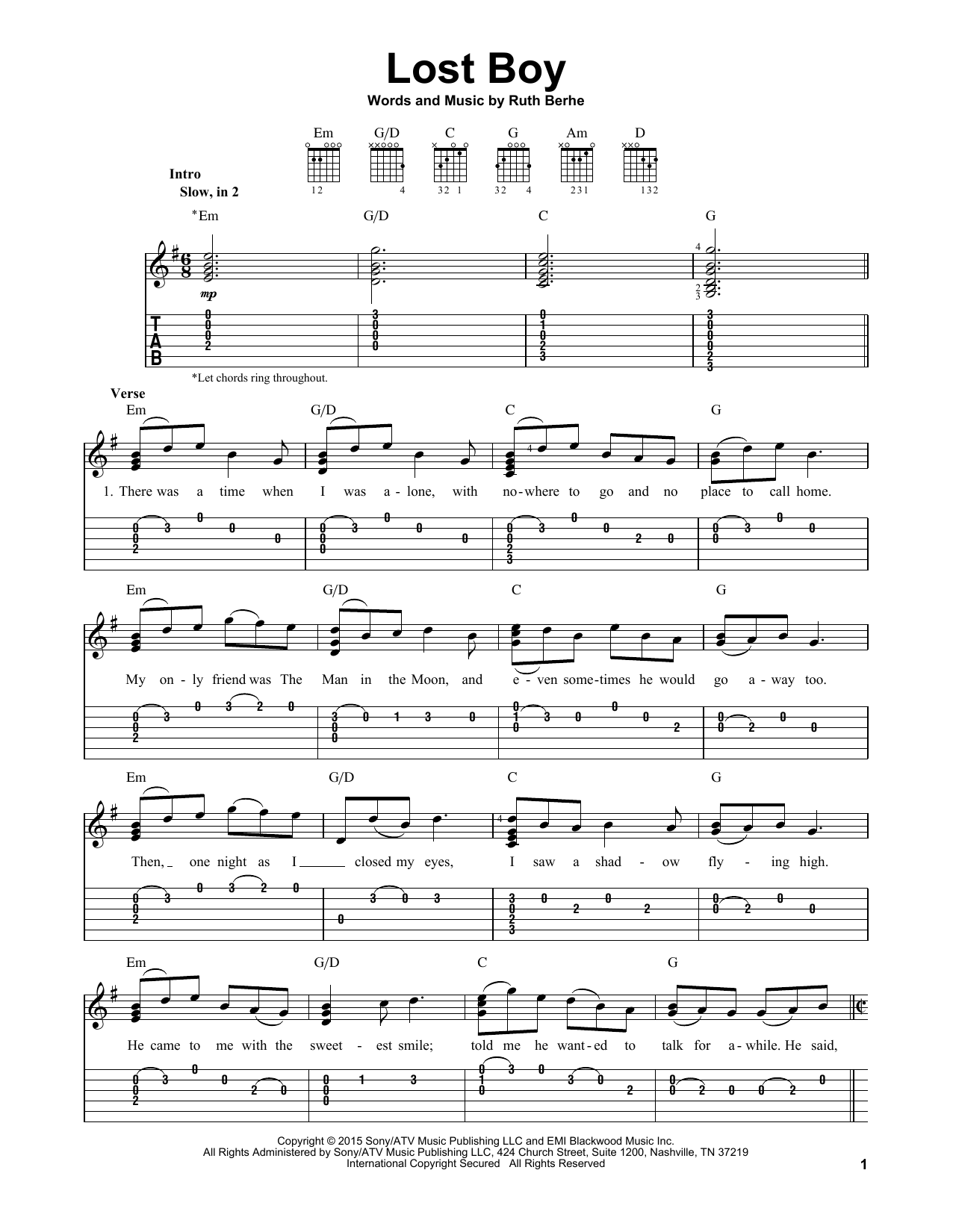 Lost Boy | Sheet Music Direct