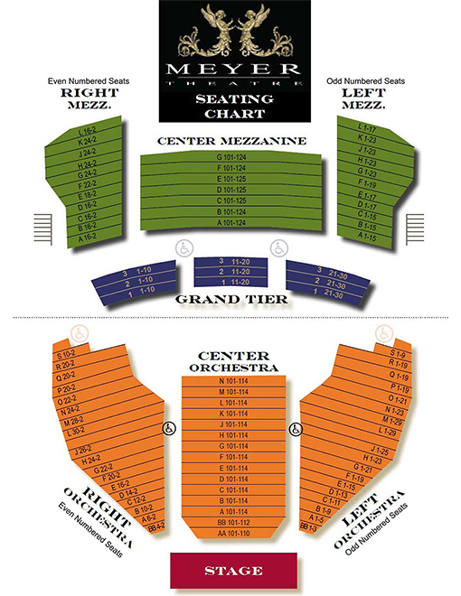 Seating Chart | Meyer Theatre | Green Bay, WI
