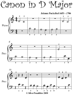 Canon In D Beginner Piano Sheet Music Pdf by Johann Pachelbel 