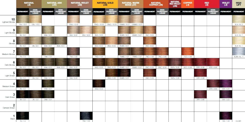 Professional Hair Color Conversion Chart