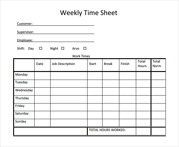 blank weekly time sheet East.keywesthideaways.co