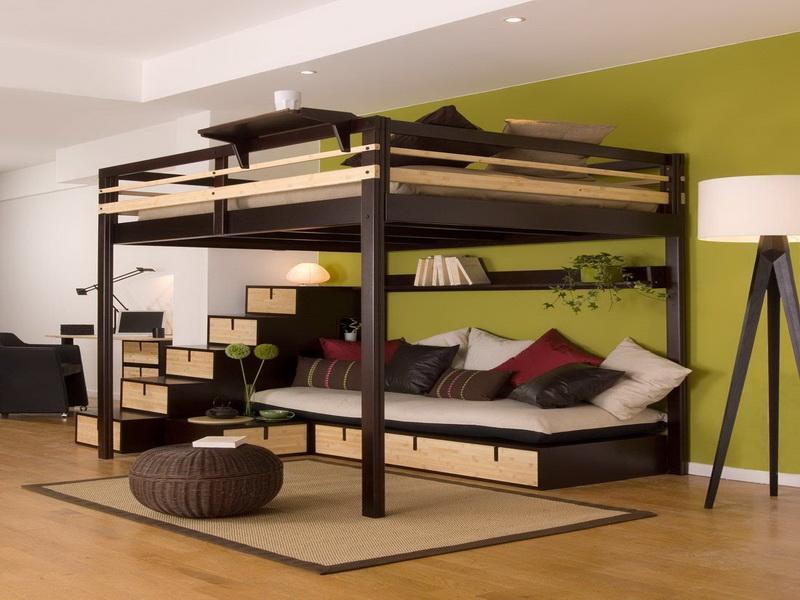 bedroom : Queen Size Loft Beds For To Build With Stairs Diy Desk 