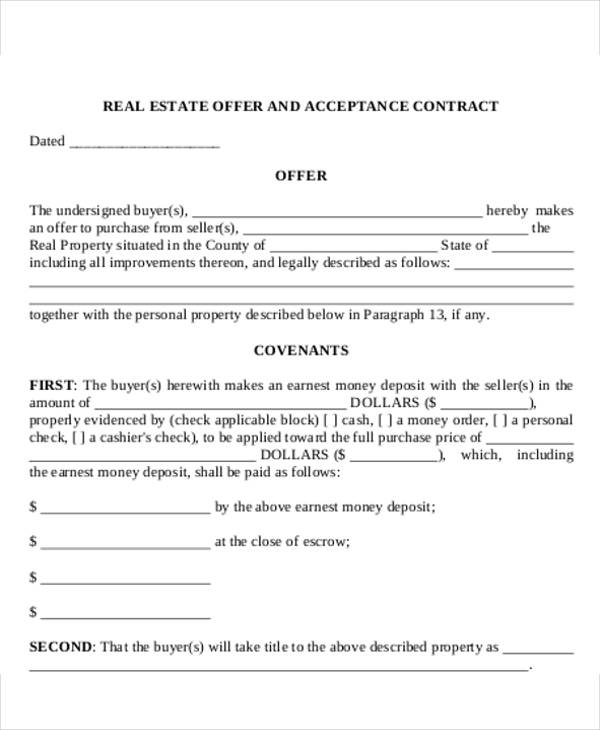 8+ Real Estate Offer Letter Template 9+ Free Word, PDF Format 