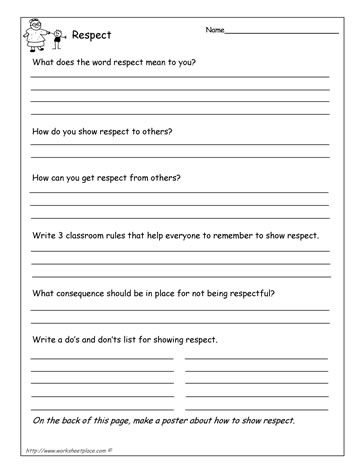 Respect Worksheet | LEARN | Pinterest | Respect, Worksheets and 
