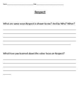 Respect Worksheet by Wonder Worksheets | Teachers Pay Teachers