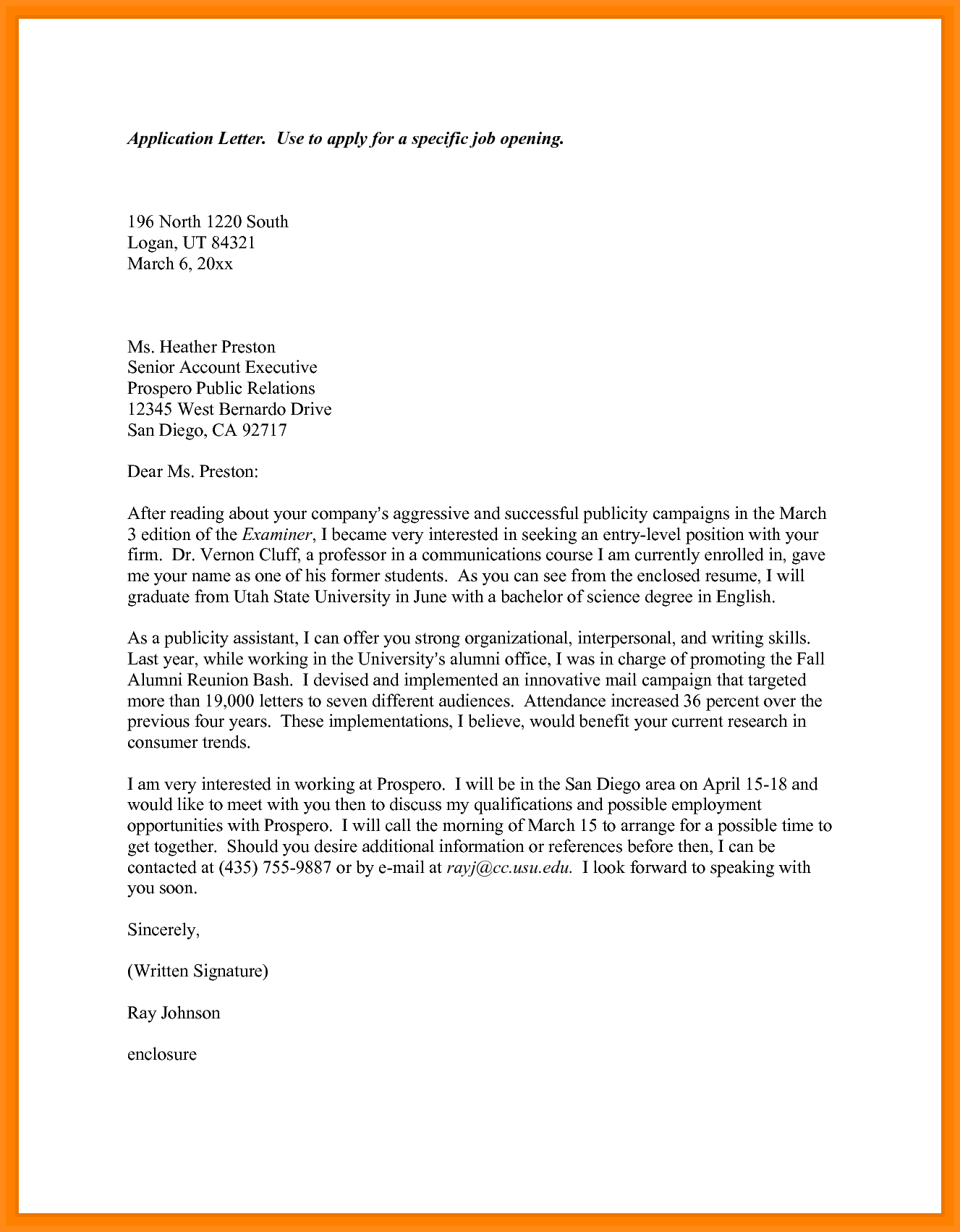 how to write an application letter for grant