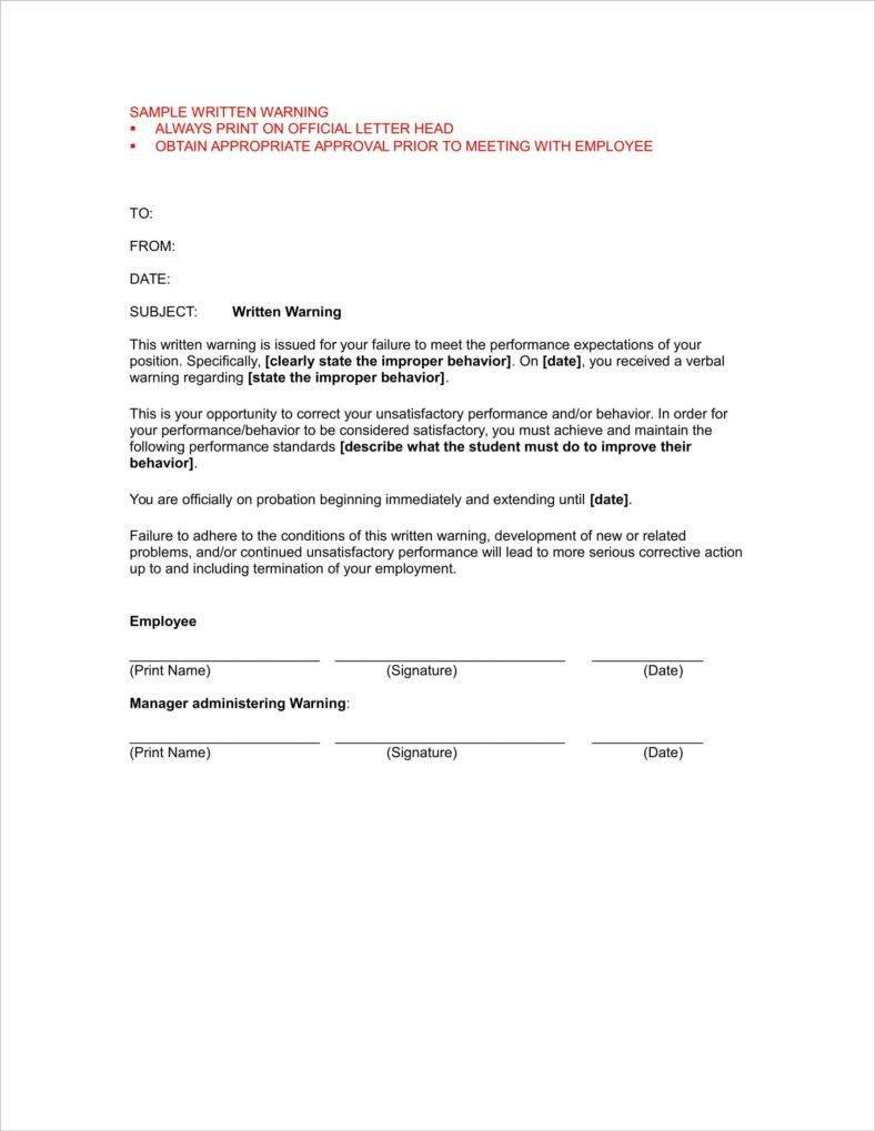 9+ First and Second Warning Letter Templates Free PDF, Word 