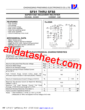 SF86 Datasheet(PDF) Chongqing Pingwei Enterprise co.,Ltd