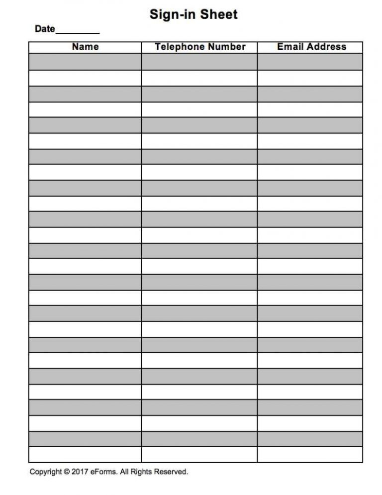 Sign In Sheet Template Google Docs Amulette