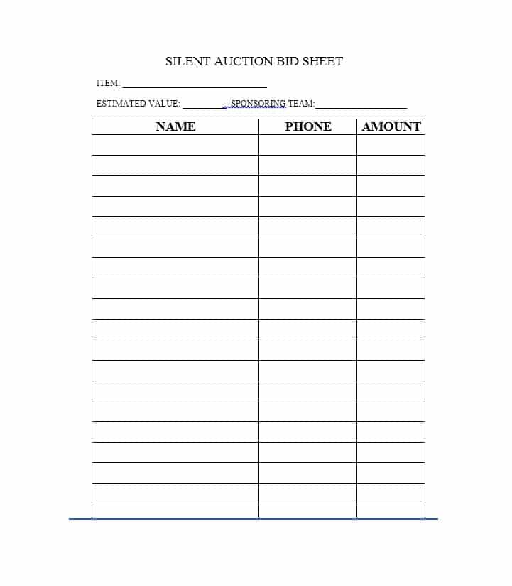 40+ Silent Auction Bid Sheet Templates [Word, Excel] Template Lab