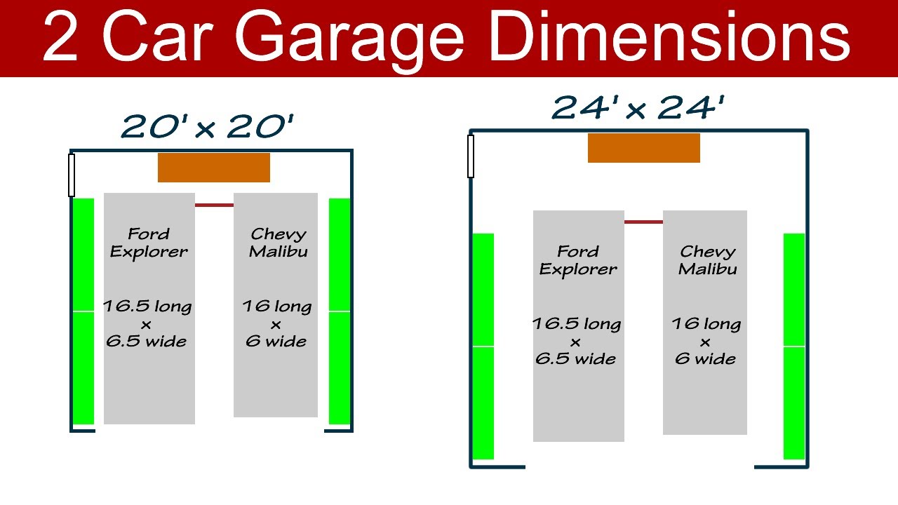Ideal 2 Car Garage Dimensions YouTube