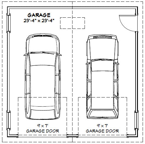 standard 2 car garage measurements