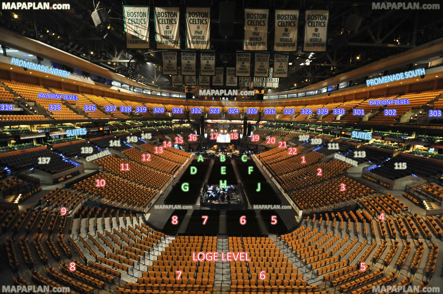 Boston TD Garden View from Section 308 Row 1 Seat 19 