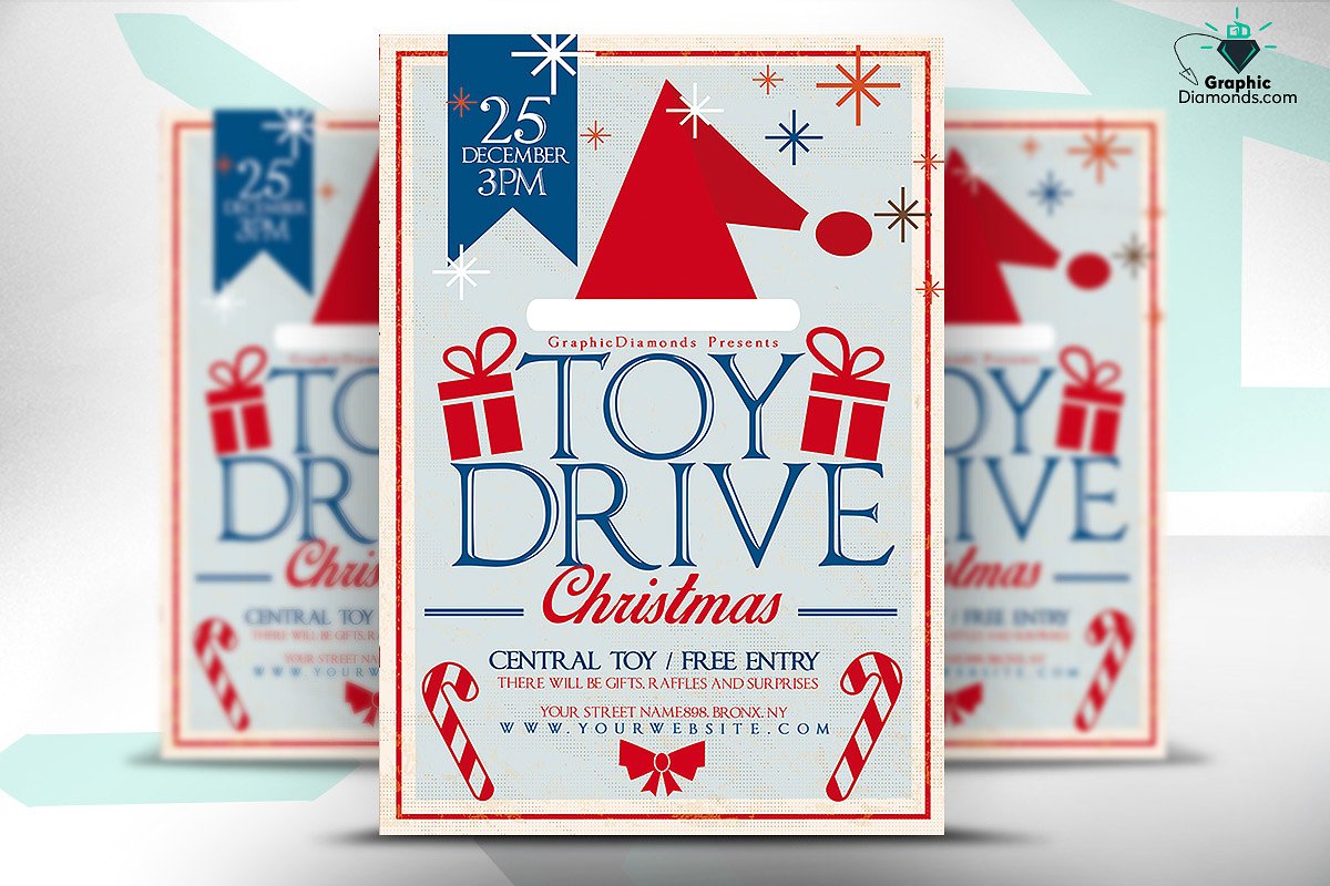 Toy Drive Christmas Flyer ~ Flyer Templates ~ Creative Market