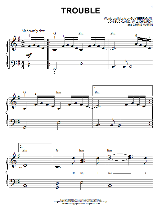Trouble | Sheet Music Direct