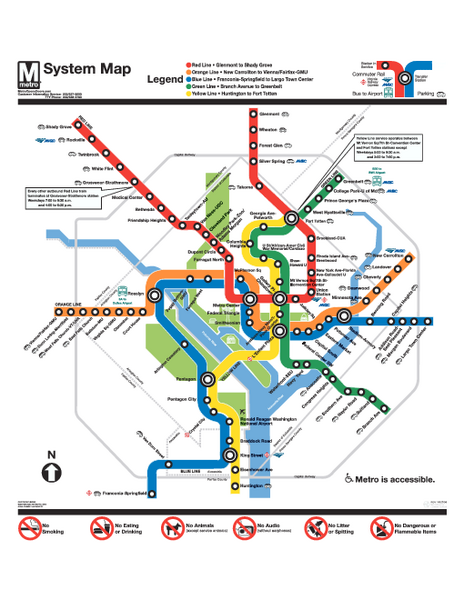 Official Washington DC Metro map Washington DC • mappery