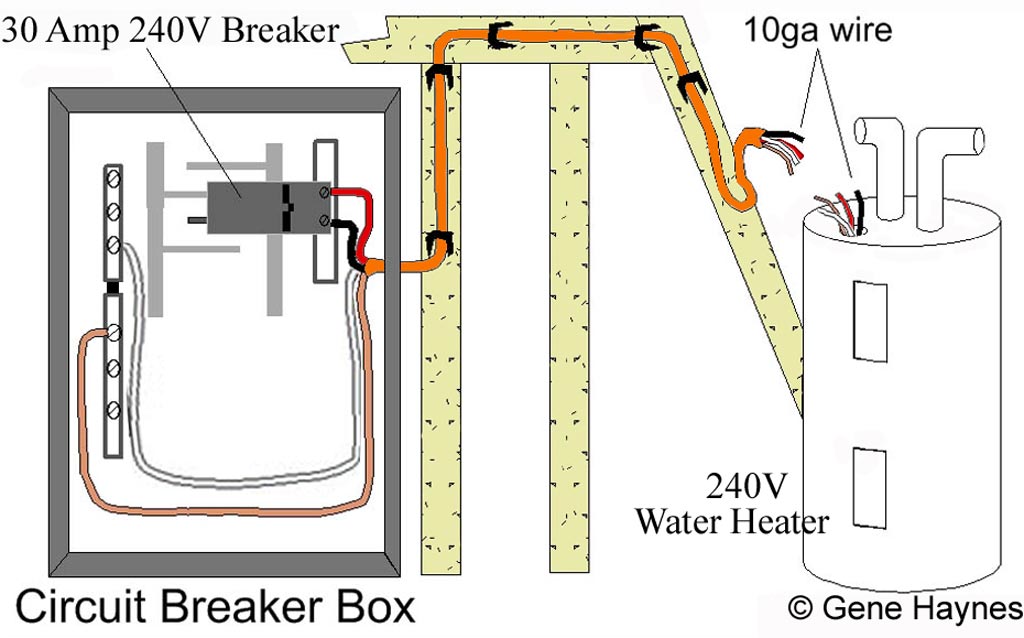 Basic 240 & 120 Volt Water Heater Circuits