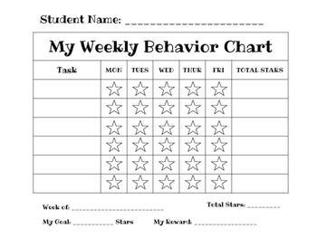 Weekly Behavior Chart by Amanda Montana | Teachers Pay Teachers