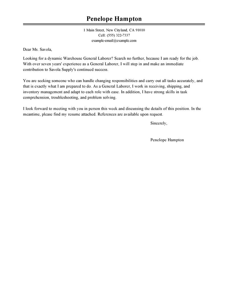 Generic Cover Letter Example Best How To Write A Generic Cover 