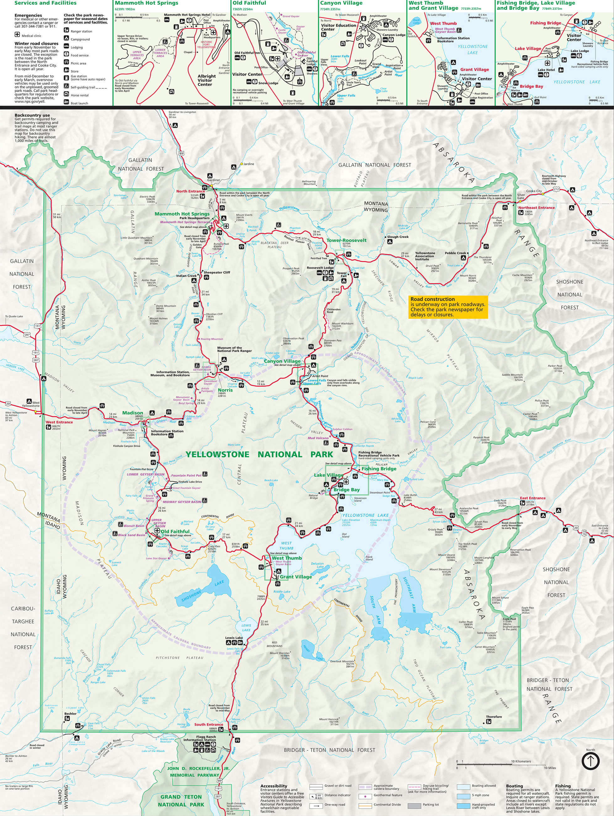 Yellowstone National Park Map ~ Yellowstone Up Close and Personal