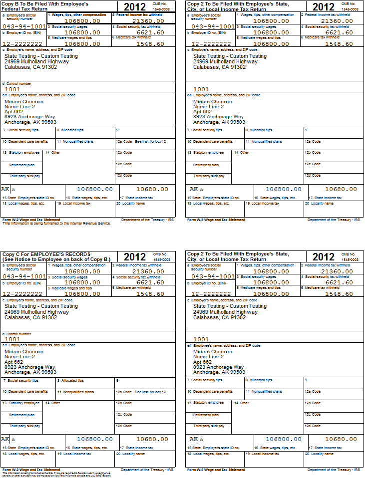 2013 Tax Information: Form W 2 Wage and Tax Statement; Form 1099