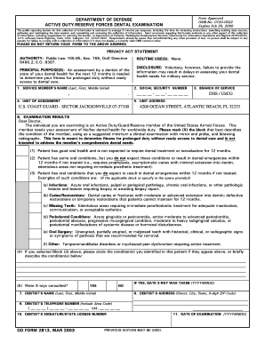 Air Force Dental Form 2813 Fill Online, Printable, Fillable 