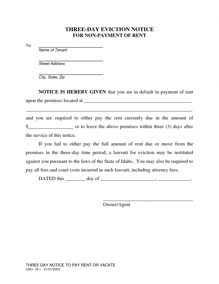 3 Day Eviction Notice Form Florida | amulette