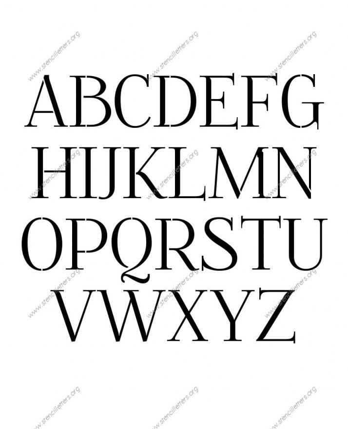 Formal Elegant Uppercase & Lowercase Letter Stencils A Z 1/4 to 12 