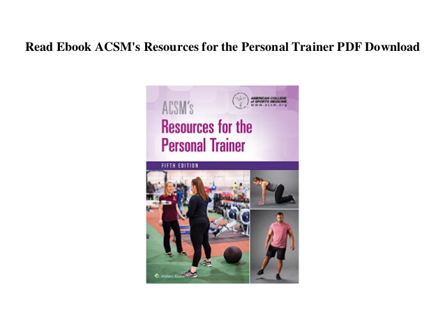 Free Download ACSM's Resources for the Personal Trainer By 