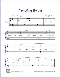 Amazing Grace | Piano Sheet Music | Beginner and Easy | Pinterest 