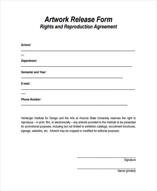 9+ Artwork Release Form Samples Free Sample, Example Format Download