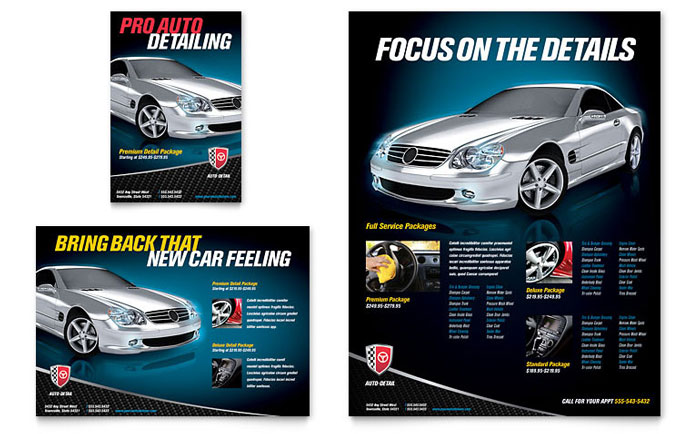 Auto Detailing Flyer & Ad Template Design