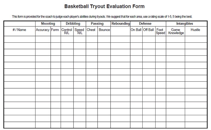 basketball tryout evaluation form Akba.katadhin.co