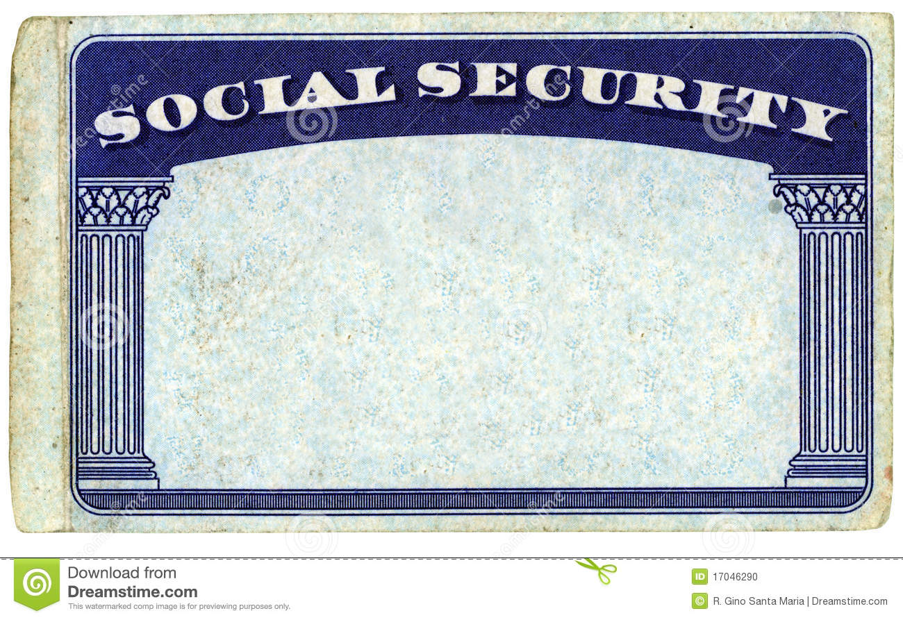 Blank American Social Security Card Stock Photo Image of 
