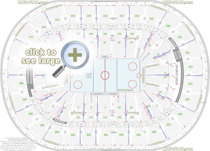 Boston TD Garden seat numbers detailed seating plan MapaPlan.com