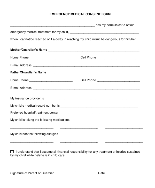 Sample Medical Consent Forms 8+ Free Documents in PDF, Doc